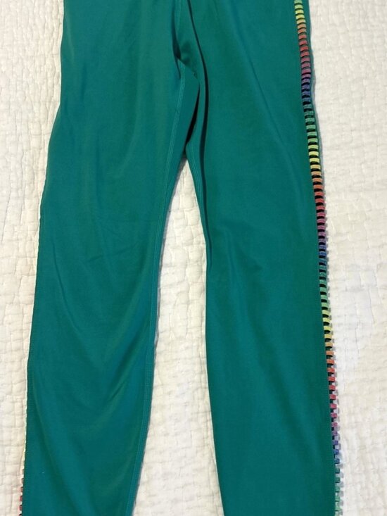 Nike Pants - Nike One Dri Fit Green Rainbow Ladder  Training Tights/ Size Small